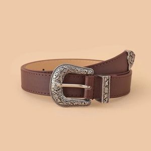 NWT Brown western style belt silver detailing